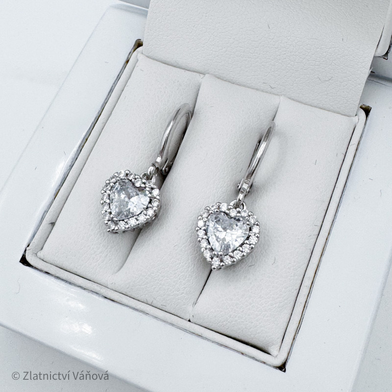 Stříbrné náušnice SRDCE